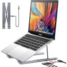 MarkEntegra Usb-C Taşınabilir Laptop Standı - HDMI 4k, USB 3.0, Pd 100W Şarj, 11-17 Inç Uyumlu