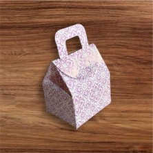 MarkEntegra Kalp Desenli Hediyelik Çanta - 25 Adet Lokum Kutusu