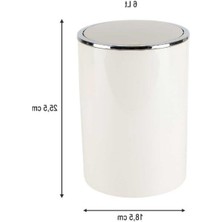 MarkEntegra 6 Lt Hacimli Parlak Plastik Çöp Kovası - Bej