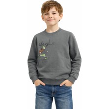 Baglan Erkek Çocuk Önü Arkası Baskılı Sweatshirt BGL-ST05243