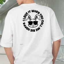 Etoile Studio Tavşan Sırt Tasarımı Oversize Kesim Bisiklet Yaka Oversize Tişört