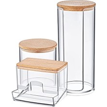 MarkEntegra Çok Amaçlı 3'lü Şeffaf Akrilik Organizer Set