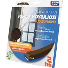 MarkEntegra 5mm x 15MM Kauçuk Pencere ve Kapı Izolasyon Bandı - Kahverengi