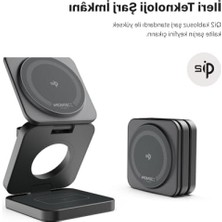 MarkEntegra Kablosuz Şarj Standı, 3'ü Bir Arada, 15W Hızlı Şarj