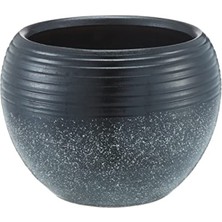 MarkEntegra El Yapımı Siyah Granit Küp Saksı - Büyük Boy