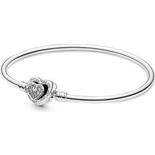 KFS Pandora Sonsuz Kalplerin Birbirine Geçmiş Anları Tokalı Bileklik 925 Ayar Gümüş
