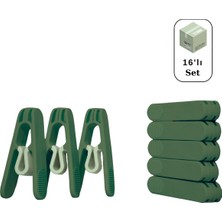 16'lı Premium Plastik Mandal Seti, Çamaşır ve Poşet Klipsleri