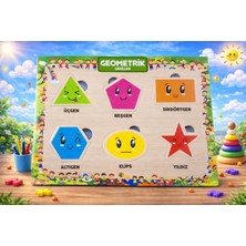 W-Design Eva Eğitici Bul Tak Puzzle Geometri Montessori Zeka ve Motor Beceri Geliştirici Oyuncak