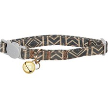 MarkEntegra Geometrik Desenli Kahverengi Kedi Boyun Tasması