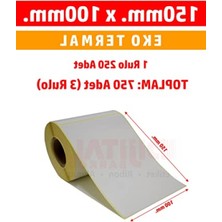 MarkEntegra Termal Barkod Etiketi 150X100 Mm, 250 Adet Rulo