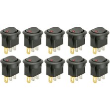 MarkEntegra 10 Adet Yuvarlak Elektrik Düğmesi On-Off Anahtar