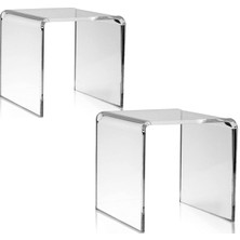 Şeffaf Pleksi Yükseltici Sergileme Standı, 8x8 Cm, Banyo ve Mutfak Düzenleyici