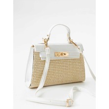 Legend Aksesuar Kapaklı Kemer Aksesuarlı Kadın Hasır El ve Omuz Çantası