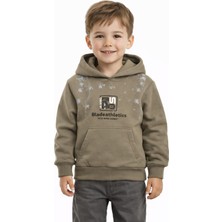 Baglan Erkek Çocuk Önü Arkası Baskılı Kapüşonlu Sweatshirt BGL-ST05246