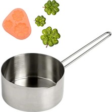 Adin Tasarım Yonca Mum Yapım Seti 2li Mum Eritme Kabı 1000 ml ve Yonca Çiçek Silikon Kalıp Parafin Eritme Kabı