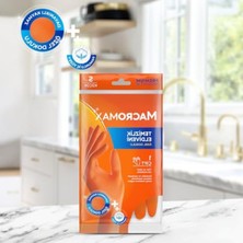 MarkEntegra Kaydırmaz Desenli Temizlik Eldiveni - Pamuklu Iç Yüzeyli Küçük Boy