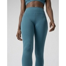 H1Style Yüksek Bel Sporcu Sıkılaştırıcı Tayt Petrol Mavisi