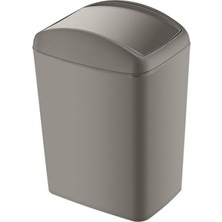 MarkEntegra 20 Lt Kapasiteli Ergonomik Döner Kapaklı Çöp Kutusu - Bej Renk