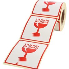 MarkEntegra Kırılır Uyarı Etiketi - 70MM x 80MM, 250 Adet