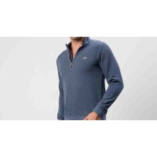 Lacoste Fermuar Yaka Indigo Extra Dar Erkek Sweatshirt