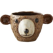 MarkEntegra Dekoratif Seramik Saksı - Ayı Yüzü, Büyük Boyut