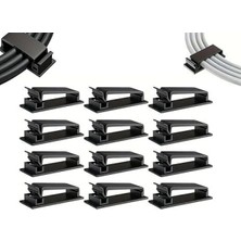 MarkEntegra 12 Adet Kablo Düzenleyici Klips - Kendinden Yapışkanlı, Ofis ve Ev Kullanımı Için