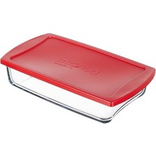 MarkEntegra Saklama Kapaklı Dikdörtgen Fırın Tepsisi, Kırmızı Kapaklı