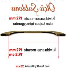 MarkEntegra Mutfak Dolabı Için Antik Sarı Metal Kulplar - 192 mm