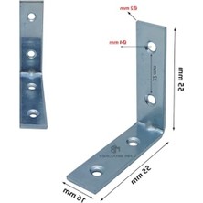 MarkEntegra 10 Adet L Demir Gönye Köşebent, 16X55X55MM, Mobilya Sabitleme Aparatı
