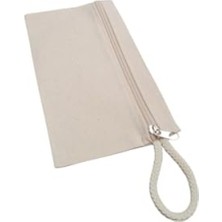 MarkEntegra Bej Kanvas Kalem Çantası, 23X12 Cm, Fermuarlı