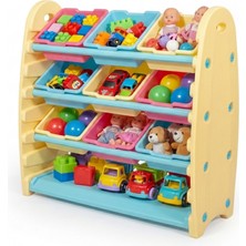 Exectus 9 Bölmeli Çocuk Oyuncak Saklama Rafı Anaokulu Tipi Düzenleyici Ünite