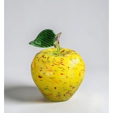 Felis Arte Dekoratif Cam Elma, Handmade ,glass Art, Murano Stili (Sarı)