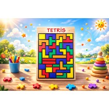 W-Design Tetris Blok Puzzle Zeka Oyuncağı Montessori Beceri Gelişimi El Beceri Oyuncağı