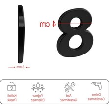 MarkEntegra Yapışkanlı Kapı Numarası 50 mm Siyah Renk 8 Rakam