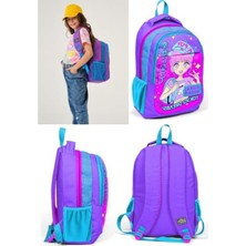 MarkEntegra Üç Bölmeli Kız Çocuk Sırt Çantası (Mor-Pembe-Mavi)