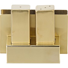 Biradlı Peçetelikli Çelik Tuzluk Takımı