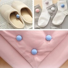 MarkEntegra Yorgan Kılıfı Sabitleyici Seti - Mantar Çarşaf Tutucu, Düğme Seti (Mavi, 4 Adet)