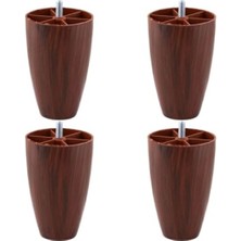 MarkEntegra 4 Adet 12 cm Desenli Ceviz Mobilya Koltuk Baza Destek Ayağı