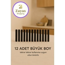 12 Adet Orta Boy Bagy Poşet Klipsi ve Kapatma Aparatı Paket Mandalı