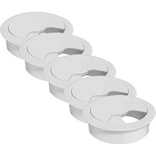 MarkEntegra Masa Üstü Kablo Kanalı Deliği Kapağı, Beyaz, 6 cm (5 Adet)