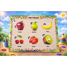 W-Design Eva Eğitici Bul Tak Puzzle Meyveler Montessori Zeka ve Motor Beceri Geliştirici Oyuncak