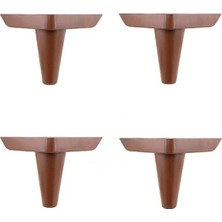 MarkEntegra Kahverengi Ahşap Desenli 14 cm Yükseklikte 4 Adet Koltuk Ayak Seti