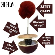 MarkEntegra Interaktif Kedi Oyuncağı - Hacıyatmaz Tüylü Peluş ve Zilli Top