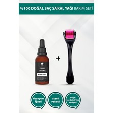 Elamour 140 Titanyum Iğneli Dermaroller - Saç Sakal Bakım Yağı Seti Siyah -