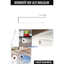 Beyaz Metal Raf Altı Askı, Mutfak Havluluk ve Düzenleyici