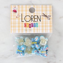 Daniska Loren Crafts Mavi 8'li Düğme - 3021