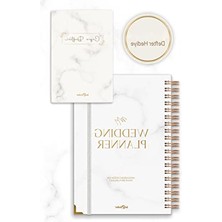 MarkEntegra Lüks Düğün Planlayıcısı - Altın Köşeli, 17X24 Boyut