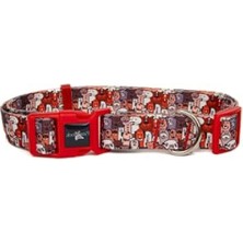 MarkEntegra Ayarlanabilir Köpek Boyun Tasması - Emniyet Tokalı, Tüy Toplamaz, Yıkanabilir, Paws Renk, Büyük ve