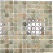 MozaiKristaL Mutfak Tezgah Arası, Banyo, Havuz, Sauna, Spa ve Tüm Yüzeyler Için 25X25MM. Sedefli Adaçayı Şampanya 31.5X31.5CM. Fileli Cam Mozaik ( 1m2 Fiyatı )