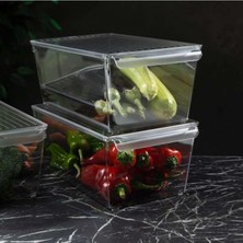 MarkEntegra Kapaklı Şeffaf Pet Buzdolabı Düzenleyici (Xl)